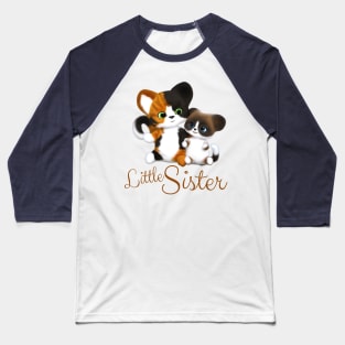 Little Sister Kitty Cat Baseball T-Shirt